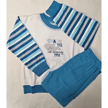 Chlapecké pyžamo Chlapecké pyžamo Shark dlouhé - 86 / bílá/modrá