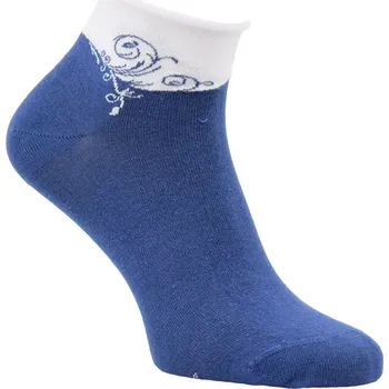 Dámské ponožky Dámské ponožky bez patentu Ornament - 35-38 / modrá