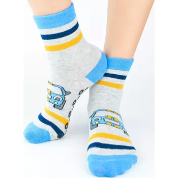 Chlapecké ABS ponožky SB007 - 31-34 / světle šedý melír