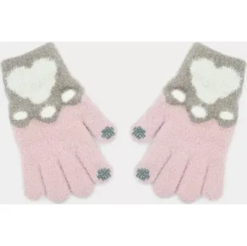 Rukavice Dívčí pletené rukavice RZ070 - 18 / růžová