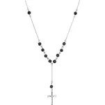 Stříbrný růženec s černými zirkony 12174.3