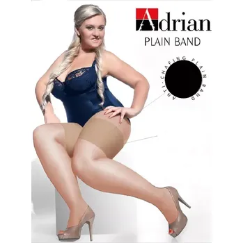 Dámské punčochy Hladké pásy na stehna Plain Band - 3-4 / černá