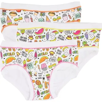 Kalhotky Dívčí kalhotky Go Girl - 3 kusy - 116 / bílá