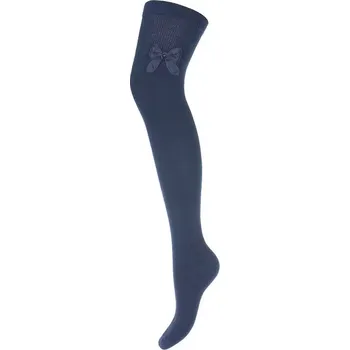 Dámské punčochy Nadkolenky s mašlí - 37-41 / tmavě modrá