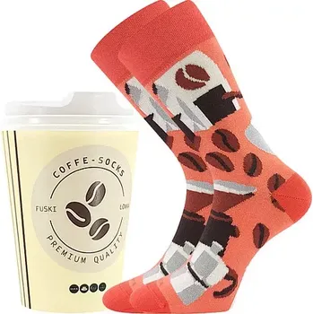 Pánské oblečení Dospělé ponožky Coffee To Go - 38-41 / lososová