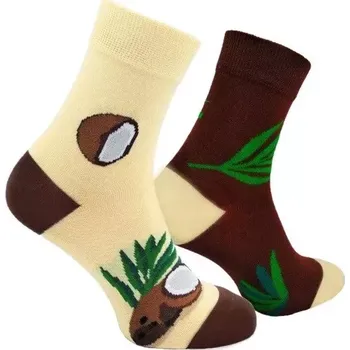 Dámské punčochy Dospelé nestejné ponožky Coco Long - 36-38 / hnědá