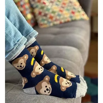 Dámské punčochy Dětské ponožky Opičky M - 35-37 / tmavě modrá