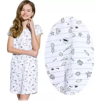 Dámská noční košile Dívčí noční košilka Pepa - 146 / bílá