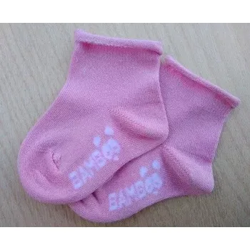 Kojenecké bambusové ponožky Rulík - 14-18 / růžová