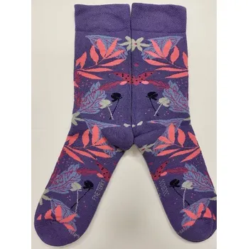 Dámské ponožky Dámské froté ponožky Listy - 39-42 / levandulová