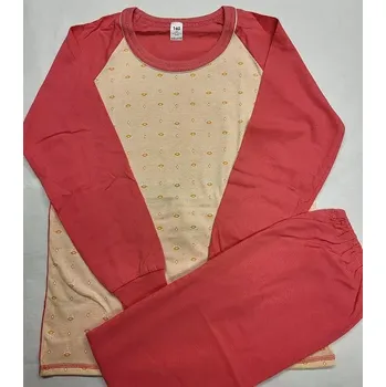 Dívčí pyžamo Dívčí pyžamo Flowers dlouhé - 140 / světle oranžová