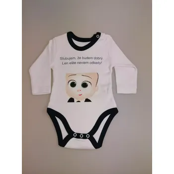 Body s dlouhým rukávem Slibuji ... - 56 / bílá/tmavě modrá