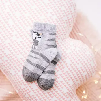 Kojenecké ponožky Zebřička - 11-13 / světle šedá