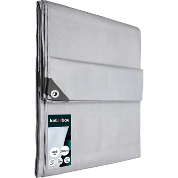 Krycí plachta Plachta ochranná pevná silná univerzální stříbrná 200 g/m2 4x6 m - 4x6 m \ 200g/1m²