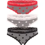 Malva klasické bikini kalhotky s krajkou 3596 - 3 bal L vícebarevná