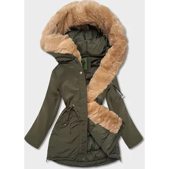 Dámská zimní bunda parka v khaki barvě (CAN-588) odstíny zelené XL (42)