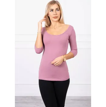 Halenka s kulatým výstřihem tmavě růžová UNI