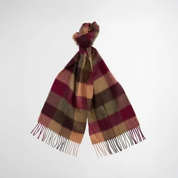 Šála Barbour Large Tattersall Scarf — Tawny Port