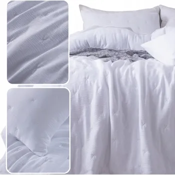 Přehoz na lůžko Přehoz na postel Spod Igły i Nitki z mikrovlákna 240 cm x 220 cm bílý