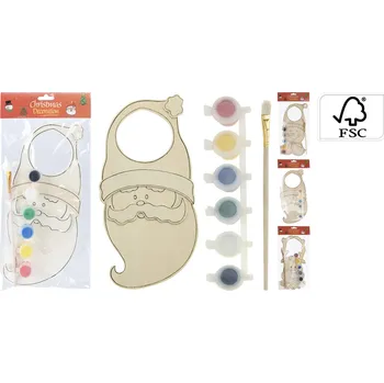 Vánoční dekorace dekorace závěs na dveře VÁNOČNÍ dřev.+barvy mix druhů