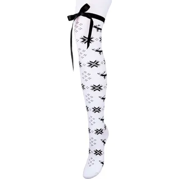 Dámské punčochy Dámské nadkolenky Winter - Uni / bílá/černá