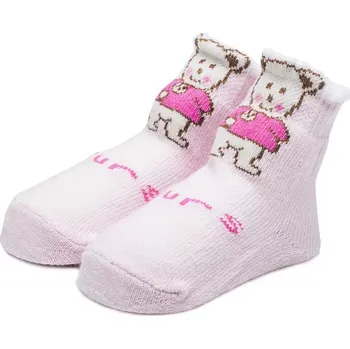 Dámské punčochy Kojenecké ponožky s medvídkem - 6-12 měsíců / světle růžová