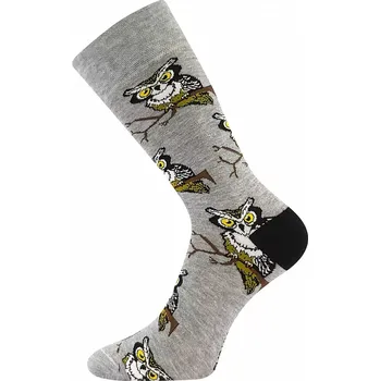Dámské punčochy Dospělé ponožky Sova B - 39-42 / světle šedý melír