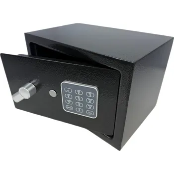 Trezor Černý trezor do zdi domů dvojitý uzamykací systém ocelový moderní vzhled 20ES