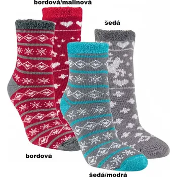 Dámské ponožky Dámské termo ponožky Ester - 39-42 / bordová/malinová