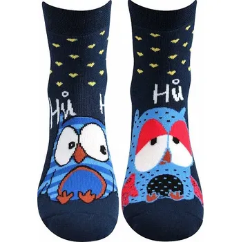 Dámské oblečení Dámské protiskluzové ponožky Sova - 39-42 / modrá