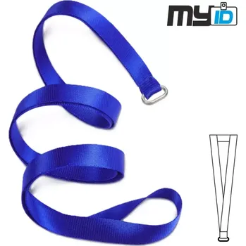 Šňůrka na krk s oválným kroužkem, 1ks, modrá