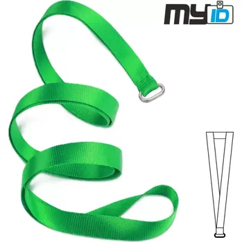 Šňůrka na krk s oválným kroužkem, 1ks, zelená
