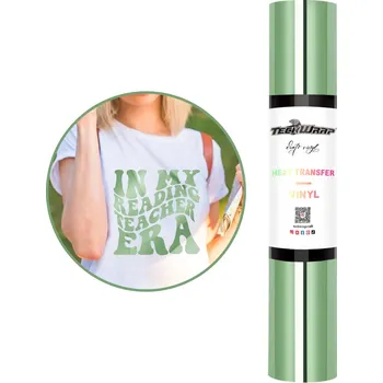 Samolepící dekorace TeckWrap Metallic Chrome HTV - Mint - Nažehlovací vinylová folie Velikost: 30,5 x 30 cm