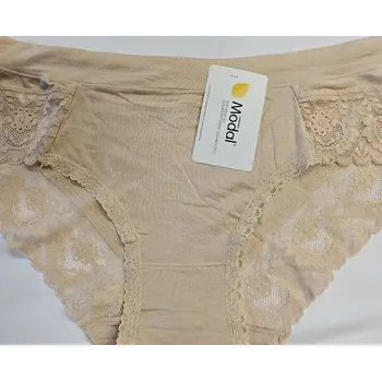 Kalhotky Dámské kalhotky Jednobarevné s krajkou - M / tělová bledá (light natural)