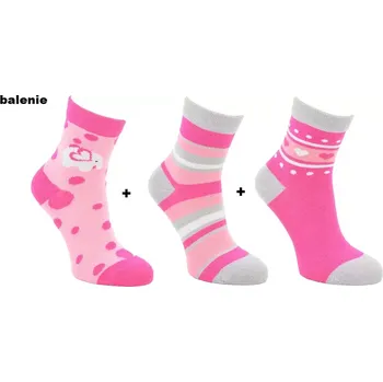 Dámské punčochy Dívčí ponožky Darling - 3 páry - 35-38 / růžová
