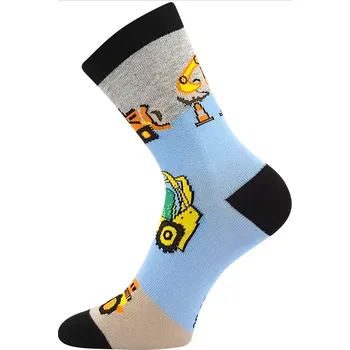 Dámské punčochy Chlapecké ponožky Stavební auta B - 25-29 / světle modrá