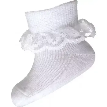 Dámské punčochy Dívčí ponožky s krajkou Zuna - 14-16 / bílá