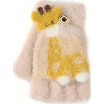 Rukavice Dívčí pletené rukavice R-225 - 14 / béžová