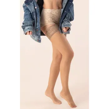 Dámská móda Samodržící punčochy Vanity 15 DEN - S-M / melon