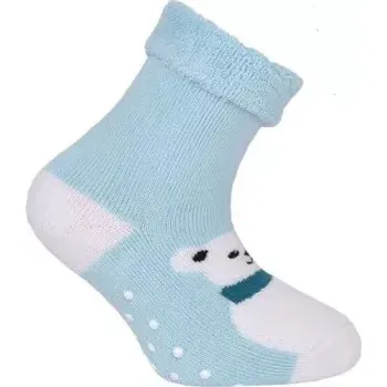 Dámské punčochy Kojenecké ABS ponožky s medvídkem - 17-18 / světle modrá