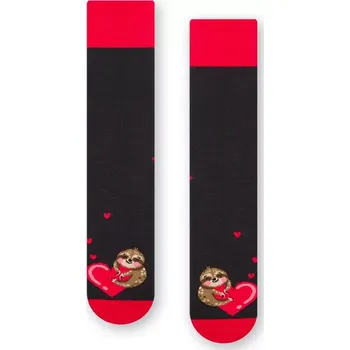 Pánské ponožky Pánské ponožky Zamilovaný lenoch - 44-46 / grafitová