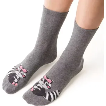 Dámské ponožky Dámské ponožky s mývalem - 35-37 / šedá