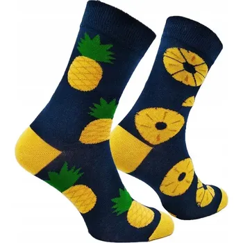 Pánské ponožky Dospělé nestejné ponožky Pineapple Long - 36-38 / tmavě modrá