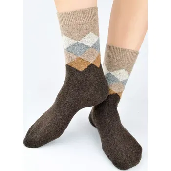 Pánské ponožky Pánské ponožky s vlnou SW021 - 39-42 / hnědá