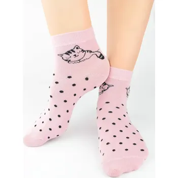 Dámské punčochy Dívčí ponožky Kočičkové N - 27-30 / pudrově růžová