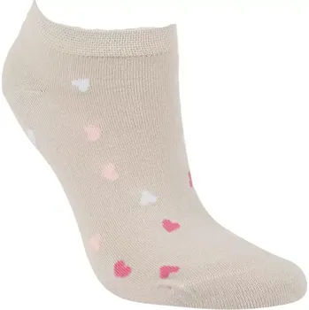 Dámské ponožky Dámské ponožky Mini srdíčka - 35-38 / béžová