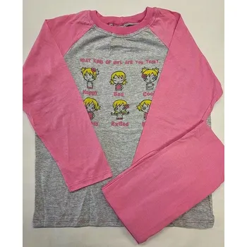 Dívčí pyžamo Dívčí pyžamo Shiny girls dlouhé - 146 / světle šedý melír