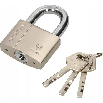 Visací zámek Visací zámek vyztužený dlouhým ocelovým třmenem 50 mm satin