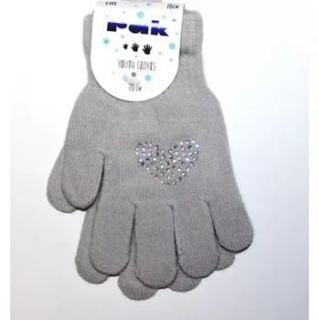 Rukavice Dívčí rukavice R-176 - 16 cm / šedý melír