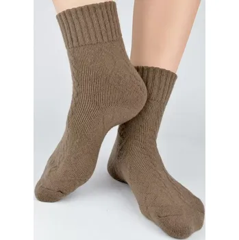 Dámské ponožky Dámské ponožky s vlnou SB136 - 36-41 / tmavě hnědá